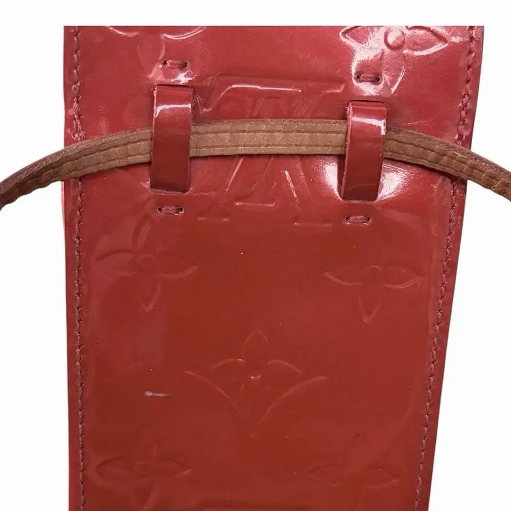 Louis Vuitton Vernis Red Patent Leather Compact Case w/Strap & Dust Bag